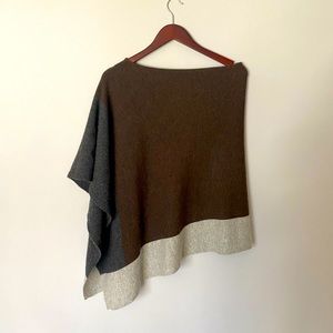 Pure Amici 100% Cashmere color block Cape/Poncho